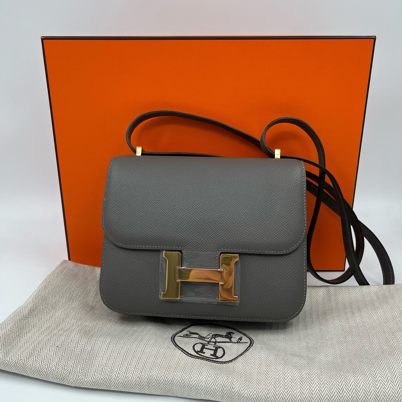 99新 Hermes/爱马仕 康康19 积雨云灰 Ep皮/00071