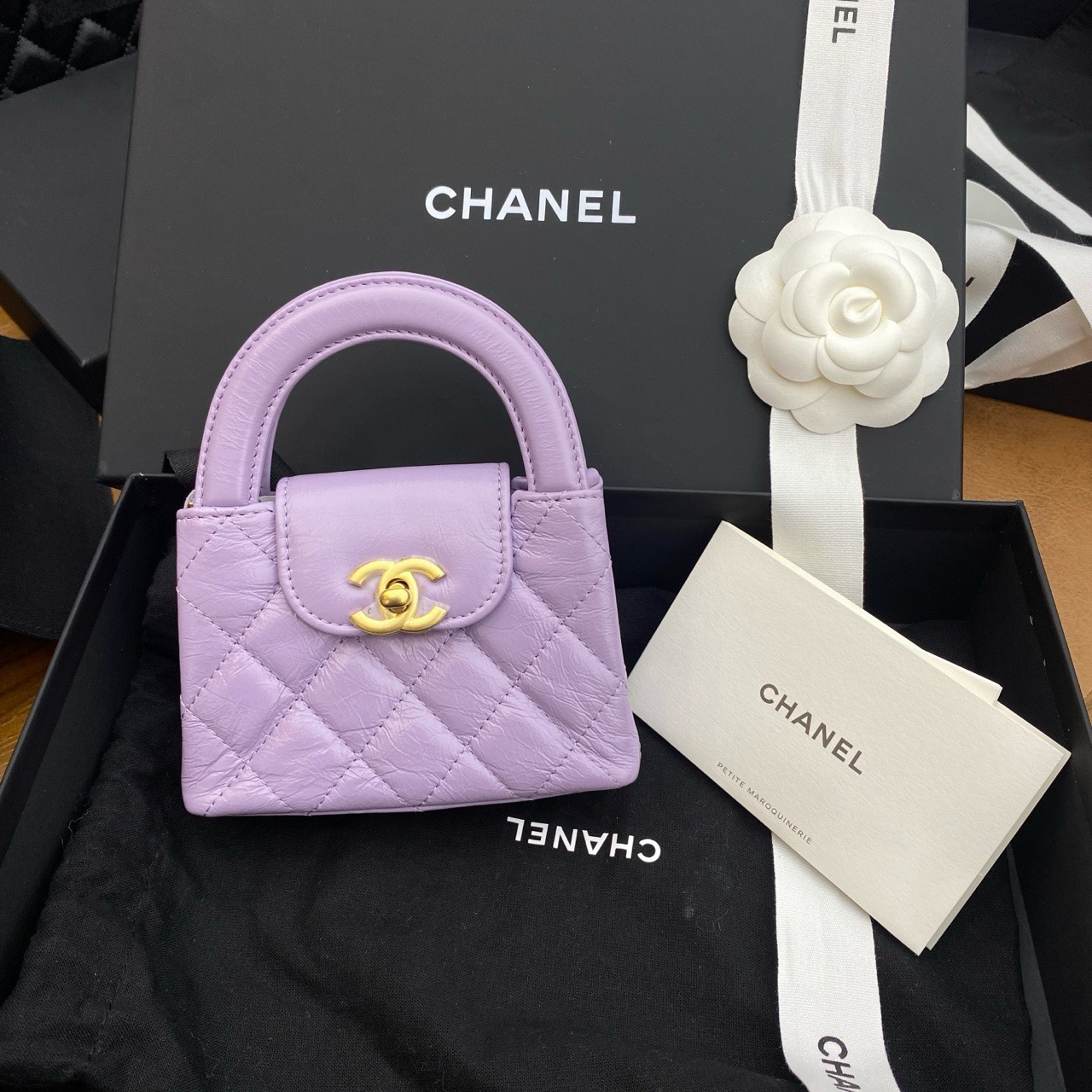 全新未使用 Chanel/香奈儿 24PKelly nanomini手提斜挎包/00117