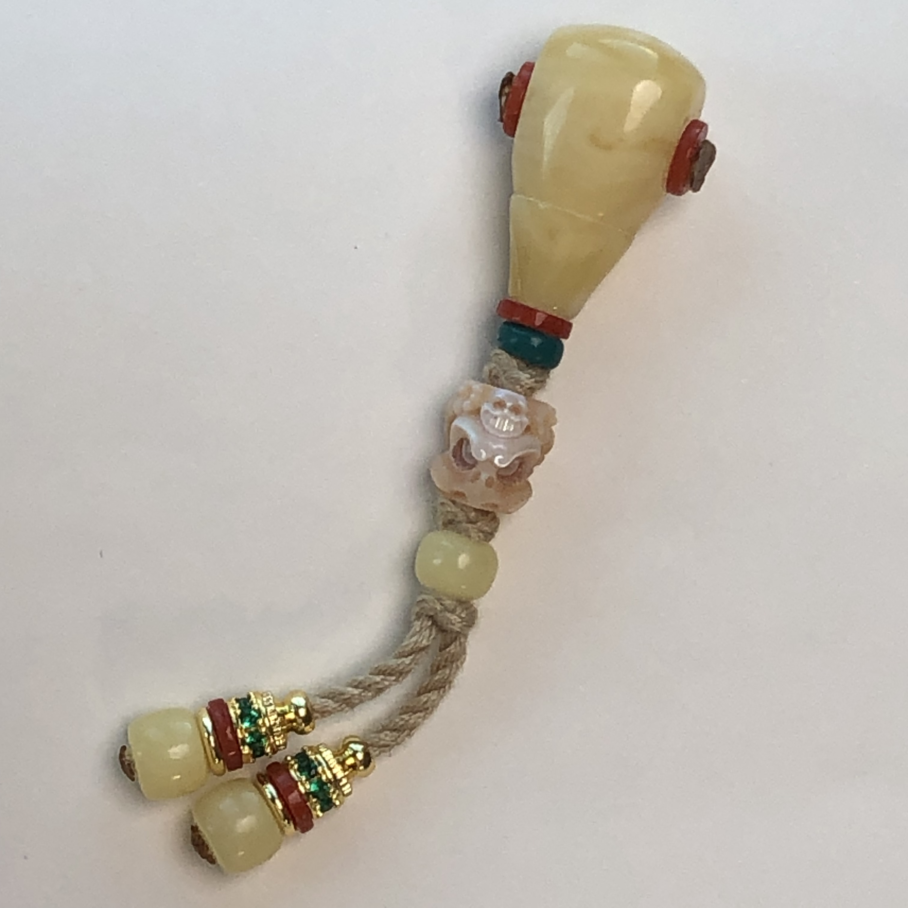 精品蜜蜡三通套文玩配饰绿色非松石适用于8mm7mm6mm多样性发一套