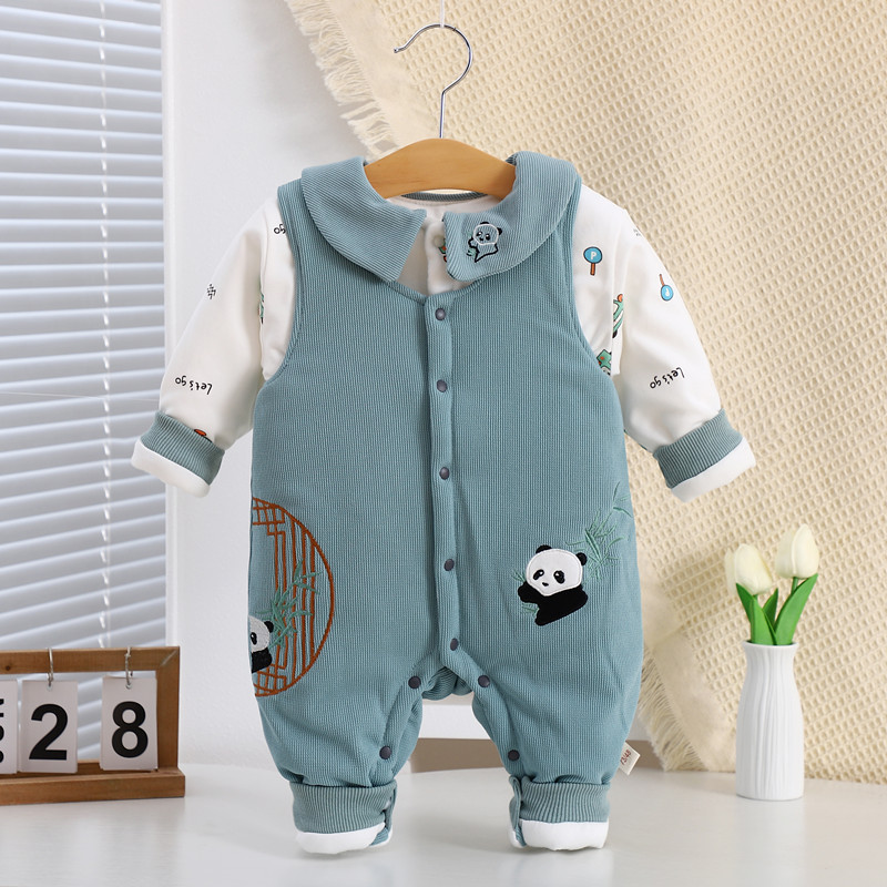 婴幼儿2025冬季新款棉服上新150克棉背带宝宝棉服婴儿秋冬季套装