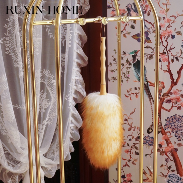 如馨家居 羊毛除尘掸榉木柄羊毛掸子家居家用清理神器