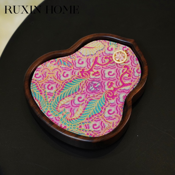 如馨家居 北美胡桃木壶承中式葫芦茶垫家用壶承托盘功夫茶具配件