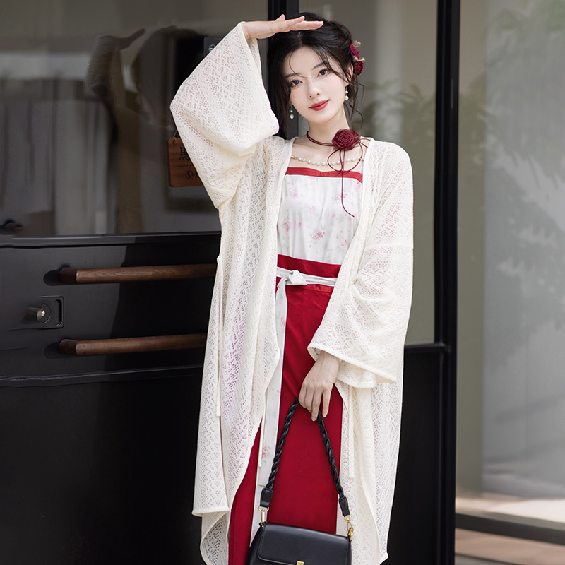 池夏【花间事:玫瑰故事】宋制长衫吊带旋裙原创改良汉服女 早秋