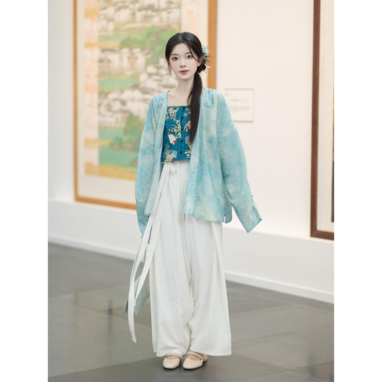 池夏【万物有灵:珠有泪】明制主腰直腰裤短衫原创改良汉服女 早秋