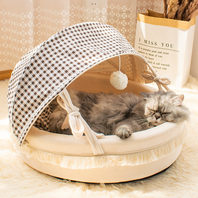 猫窝四季用猫床半封闭式宠物用品保暖猫咪睡窝垫子狗窝舒适猫狗窝