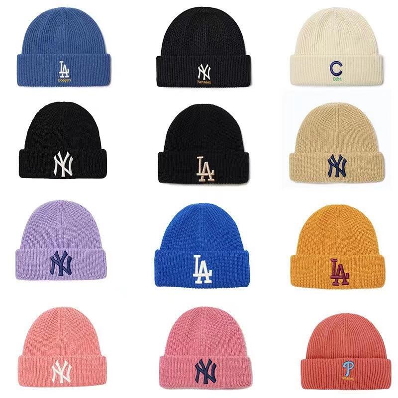 MODEK/MLB韩国经典冷帽NY洋基队LA道奇队男女保暖针织帽毛线帽子