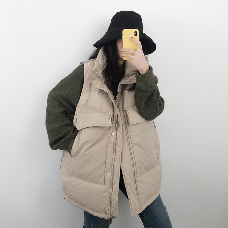雪中飞2023秋冬新款韩版坎肩外穿背心中长款羽绒马甲女百搭马夹外