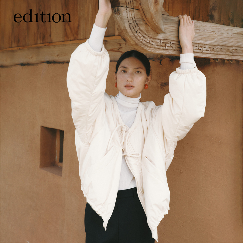 商场同款edition彝族灵感系列抽绳棉服女冬夹克外套#EBB4COT020