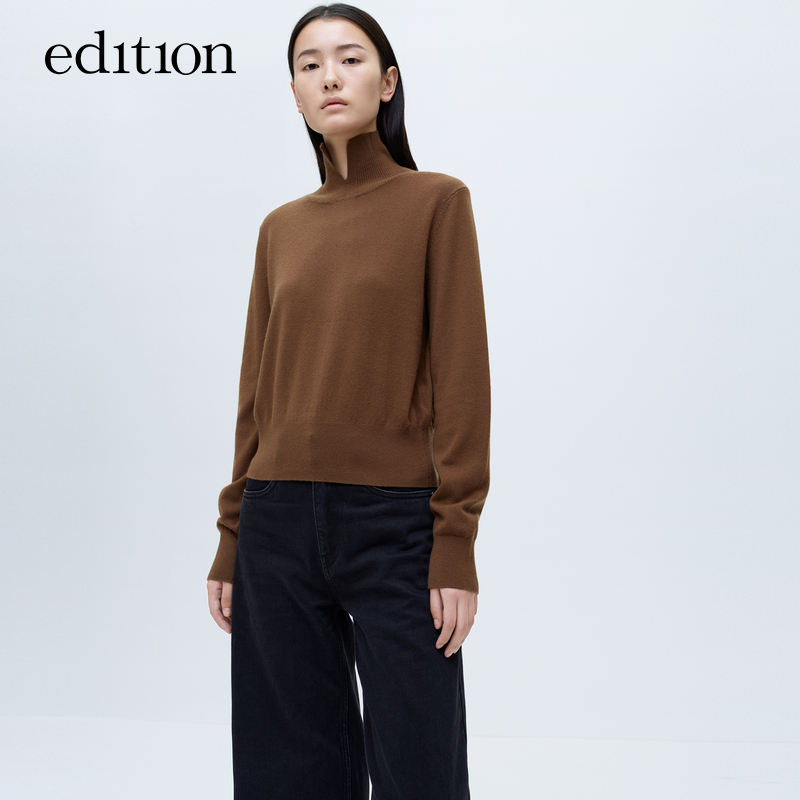 【商场同款】edition冬绵羊毛山羊绒开口高领毛衣#EBC4SWT020