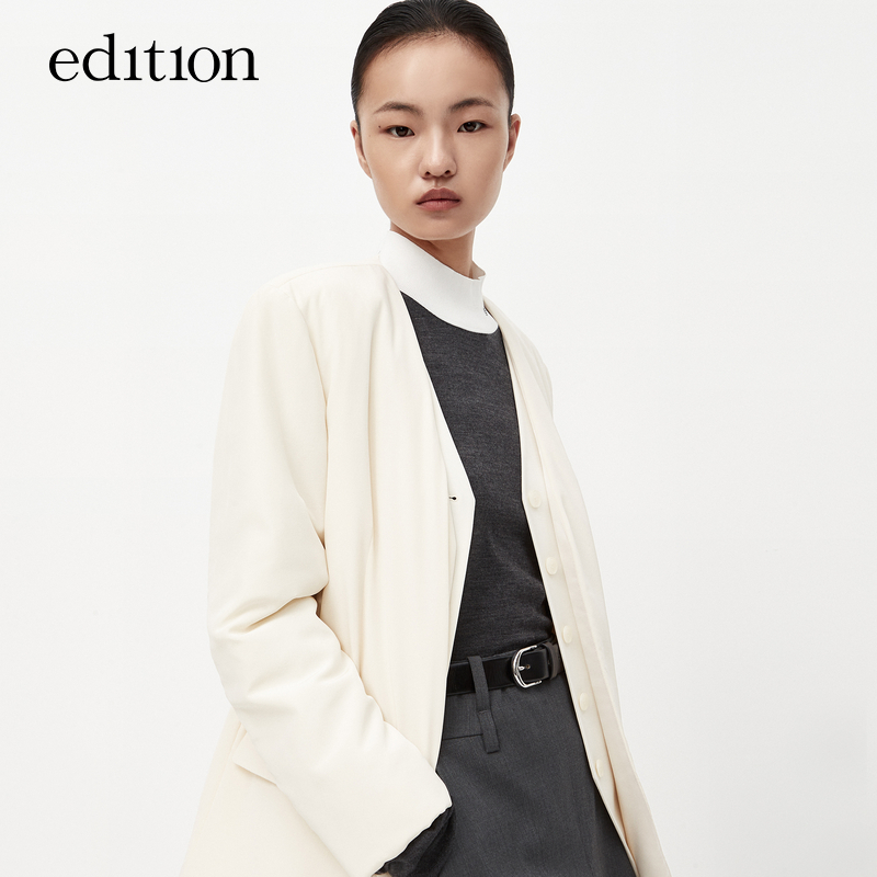 【商场同款】edition假两件真丝西装夹棉外套#EBC3COT017