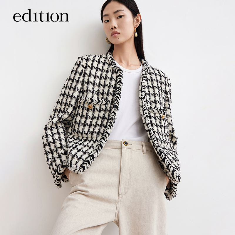 edition小香风夹棉外套冬款小众外套复古气质短外套#EBB4COTT16