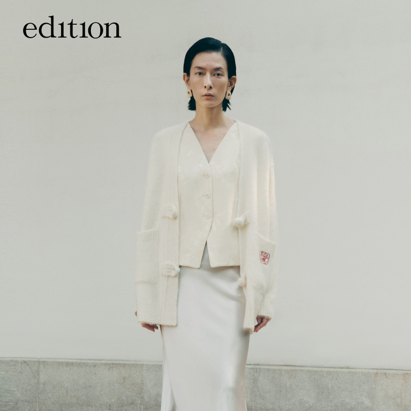 edition冬款毛织外套女中式羊驼毛绵绵羊毛开衫#EBC4CART02