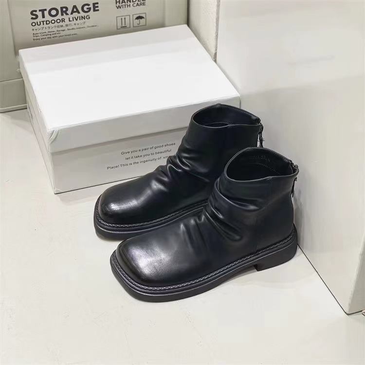 2023秋冬新款欧美复古马丁靴方头短靴MSQ88-3118CR
