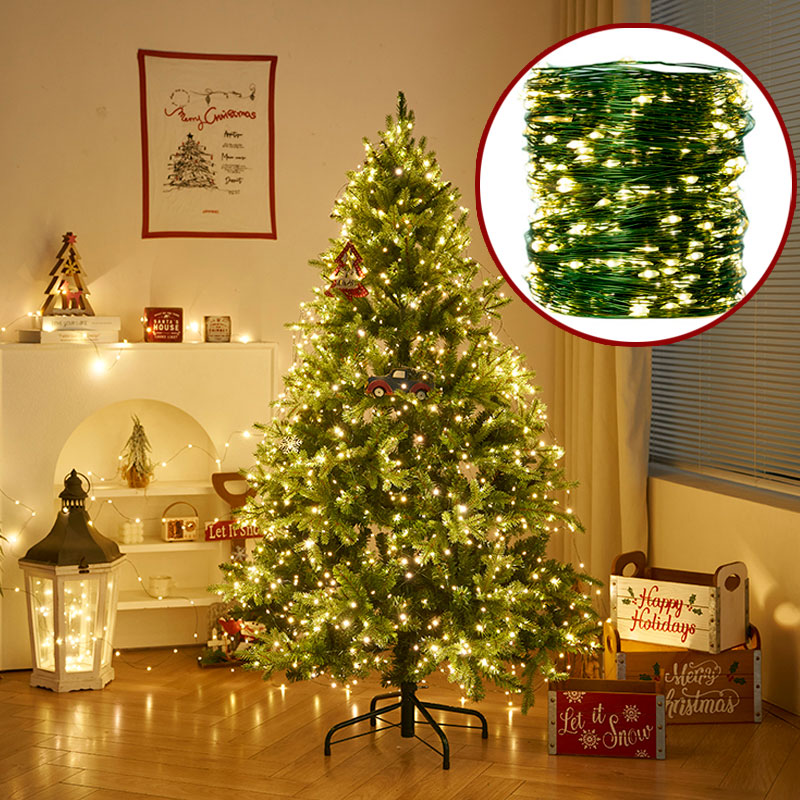 圣诞树灯串装饰彩灯铜丝星星彩灯串灯满天星装饰灯场景布置圣诞灯