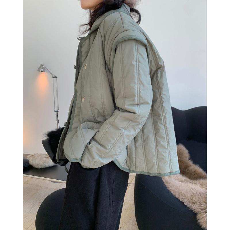 【JGPY】冬季新款日系时髦品质设计翻领棉服袢扣宽松保暖舒适棉衣