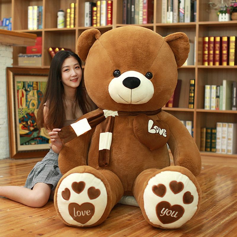 围巾熊爱心熊丝带熊抱枕思念熊布娃娃毛绒玩具熊大号生日礼物女生