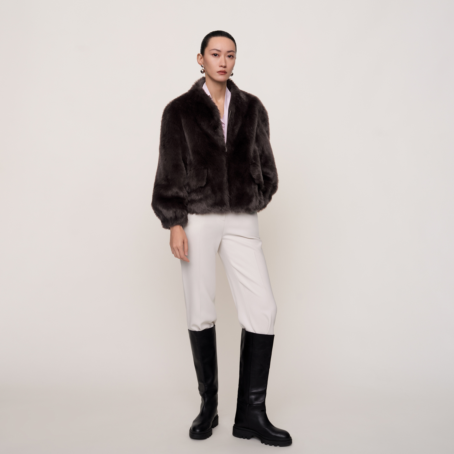 OVV秋冬新款女装气质时尚休闲厚实顺滑运动感短款大衣GWDAJ43117A