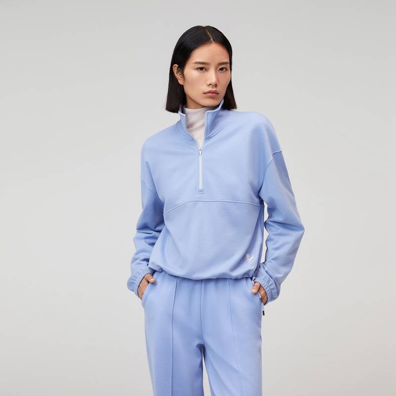 【高级运动系列】OVV秋冬新款女装简约半开襟立领卫衣GNZWJ33103A