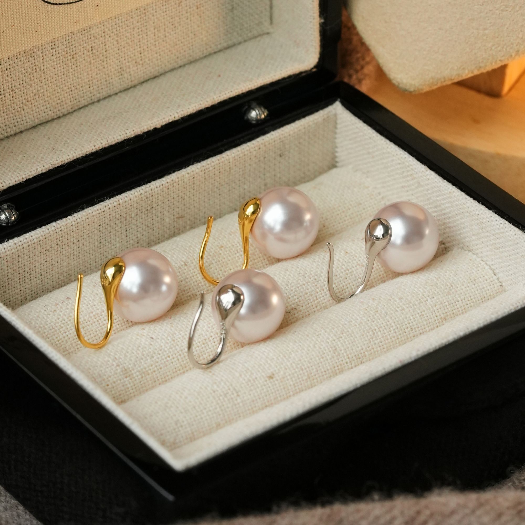 研初 925银耳饰 曼塔紫珠高跟鞋耳钩经典百搭优雅气质时尚女耳饰