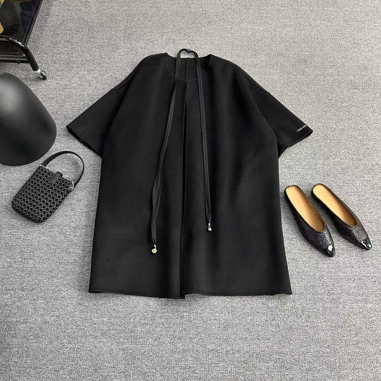 瑶睿安No退No换！！慎拍 ！双面绒纯手工小众大衣气质宽松中长款 881