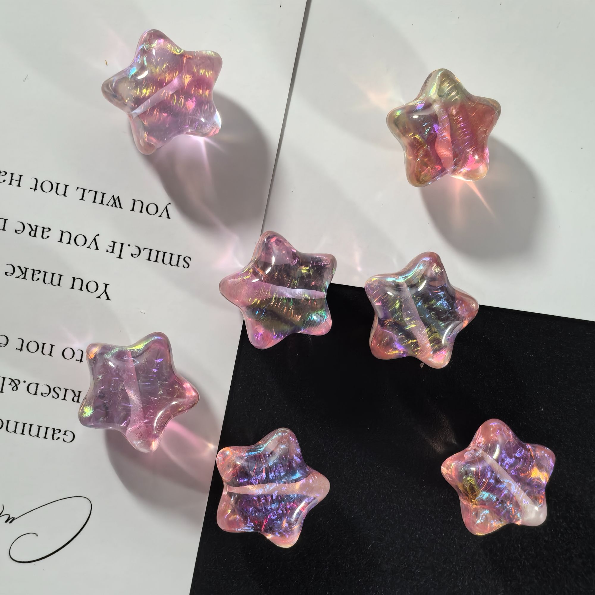 定制渐变水波纹五角星卡20DIY饰品配件手机链串珠配件