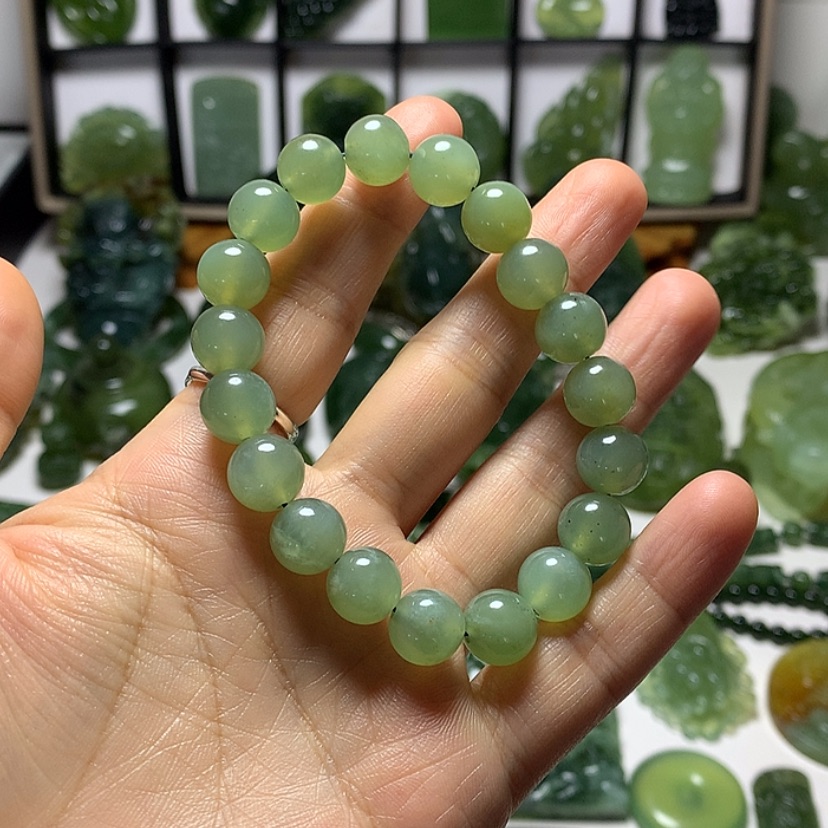 【闪购商品】蛇纹石玉手链未镶嵌