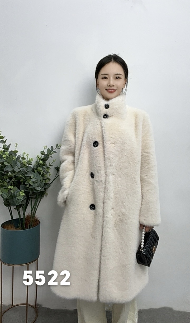 【满意服饰】仿水貂绒-皮毛一体-慵懒风时尚百搭宽松外套【5522】