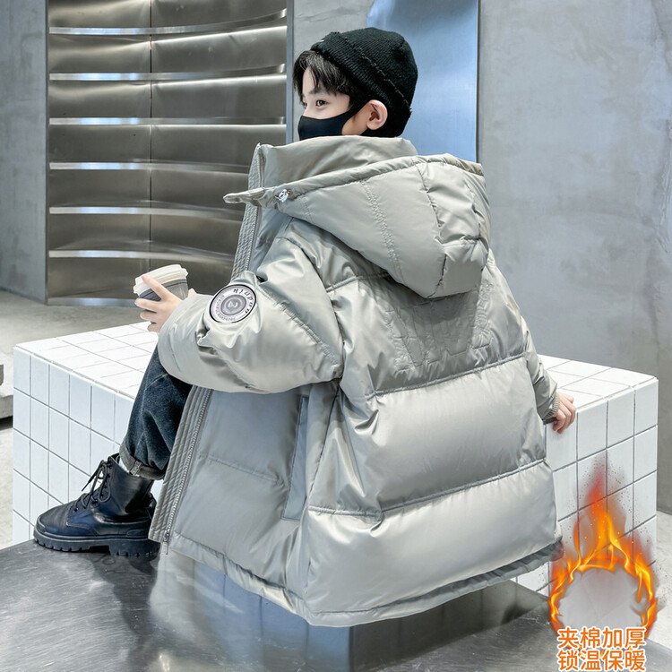 儿童冬装大童装男童2023冬季新款棉服外套加厚夹棉冬款棉衣袄男孩