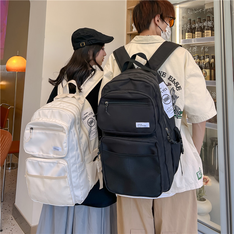 潮酷帅气百搭双肩包男女生情侣款运动背包初中生高中大学生双背包
