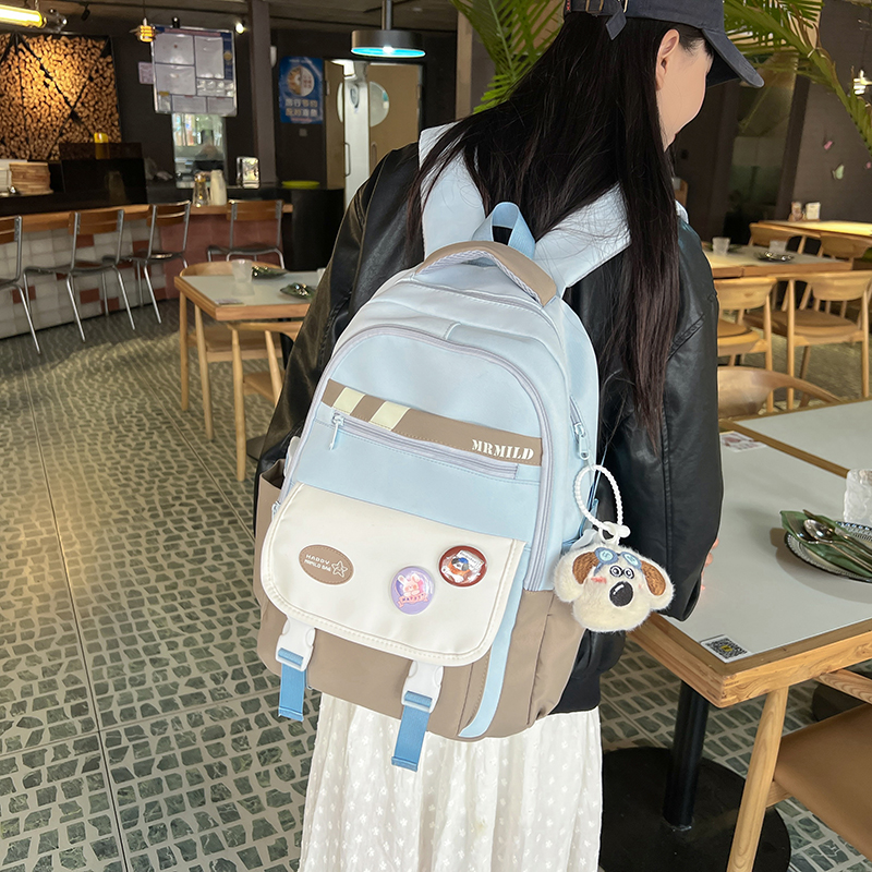 大容量高中生初中休闲学生百搭韩版书包校园双肩包女生电脑背包