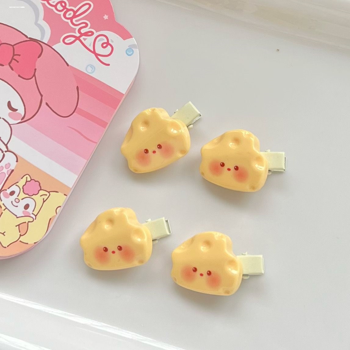 显白小芝士发夹小众新款可爱设计简约2023少女清新ins质感甜妹