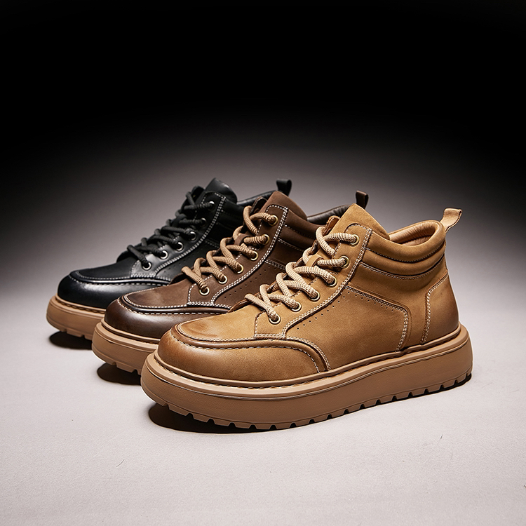 男士高帮马丁靴复古工装休闲增高短靴