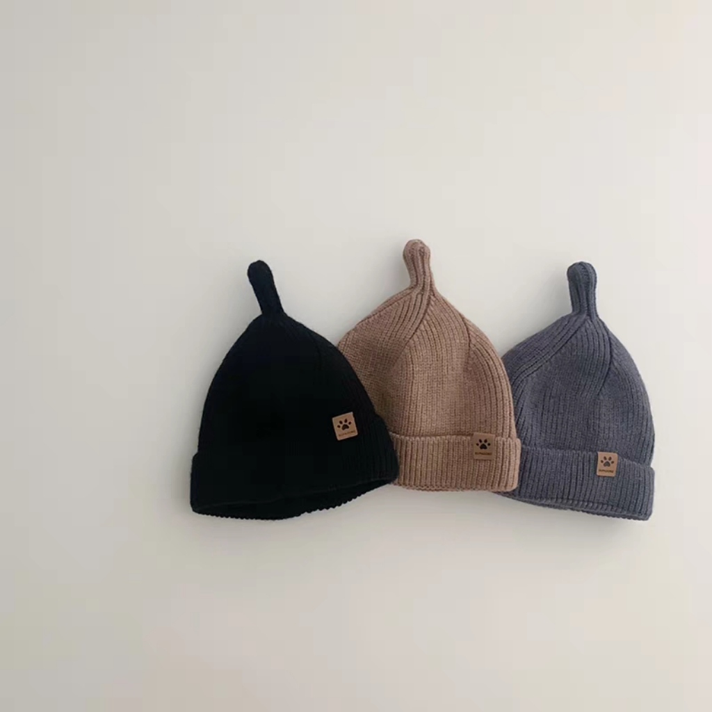 秋冬季宝宝针织毛线帽婴幼儿儿童可爱百搭男女童内里奶嘴保暖帽子