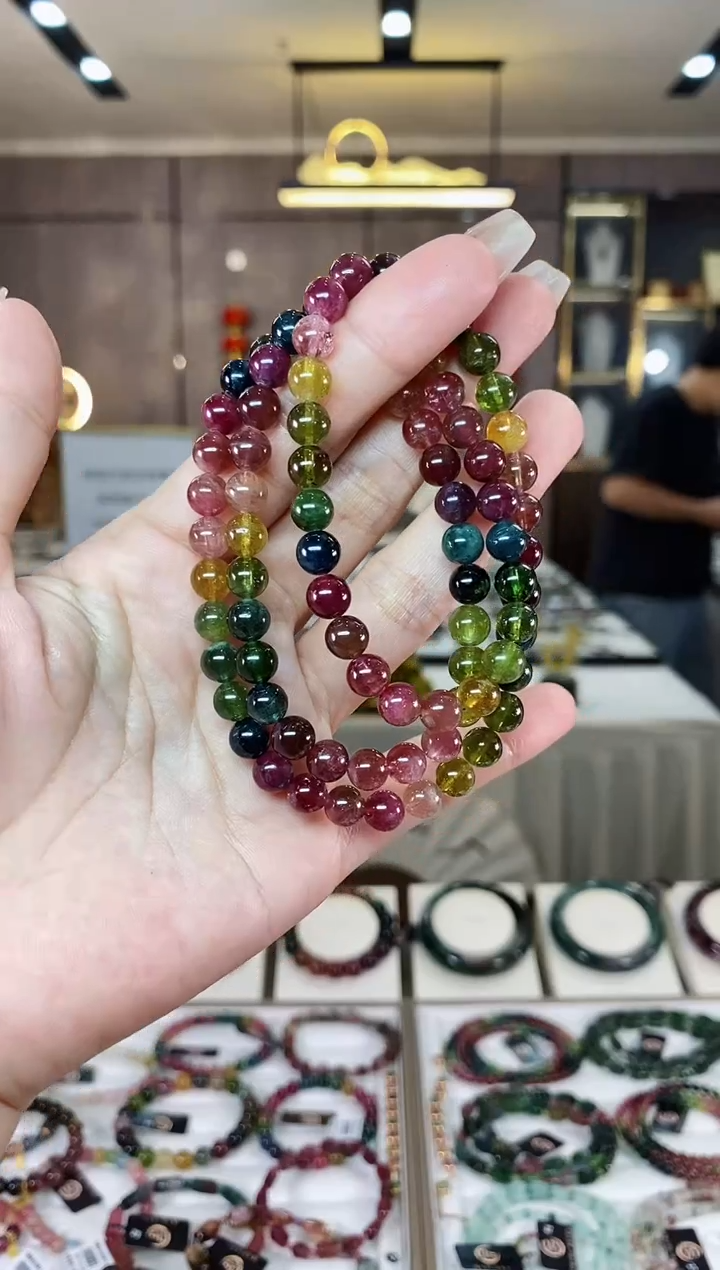 【闪购商品】碧玺三圈手串未镶嵌（多样性发一条）H