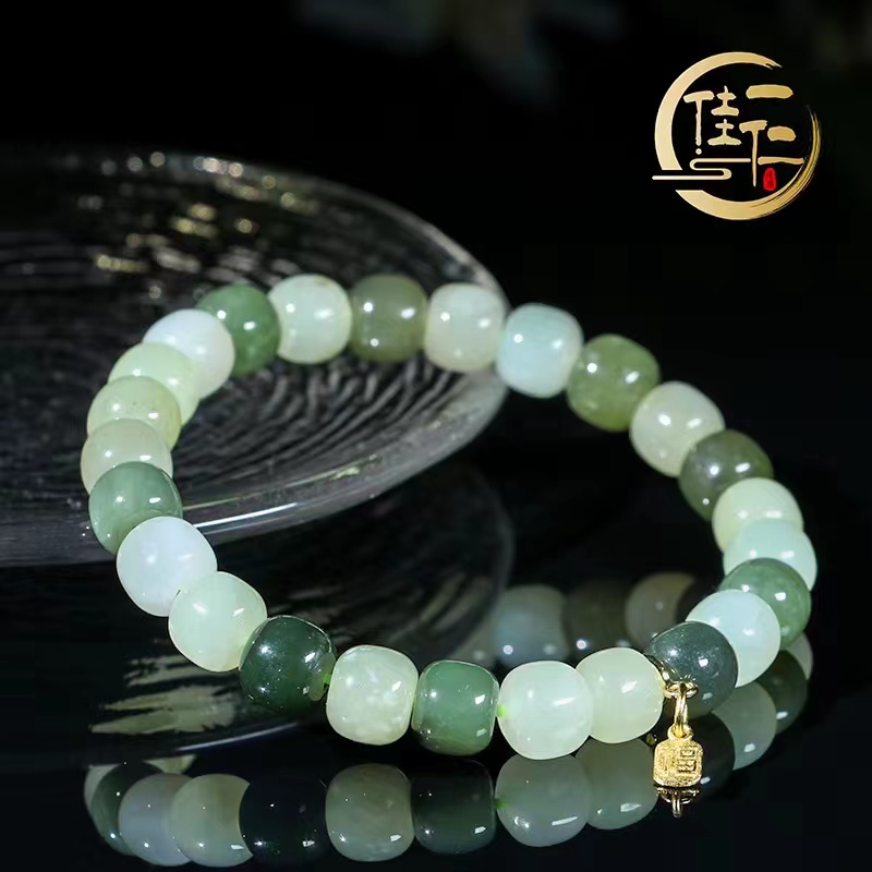 直播同价）天然和田玉手串单圈网红女款首饰品（正品带证