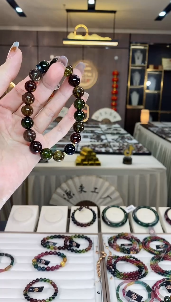 【闪购商品】碧玺单圈手串10mm+未镶嵌一物一证D多样性发货一条