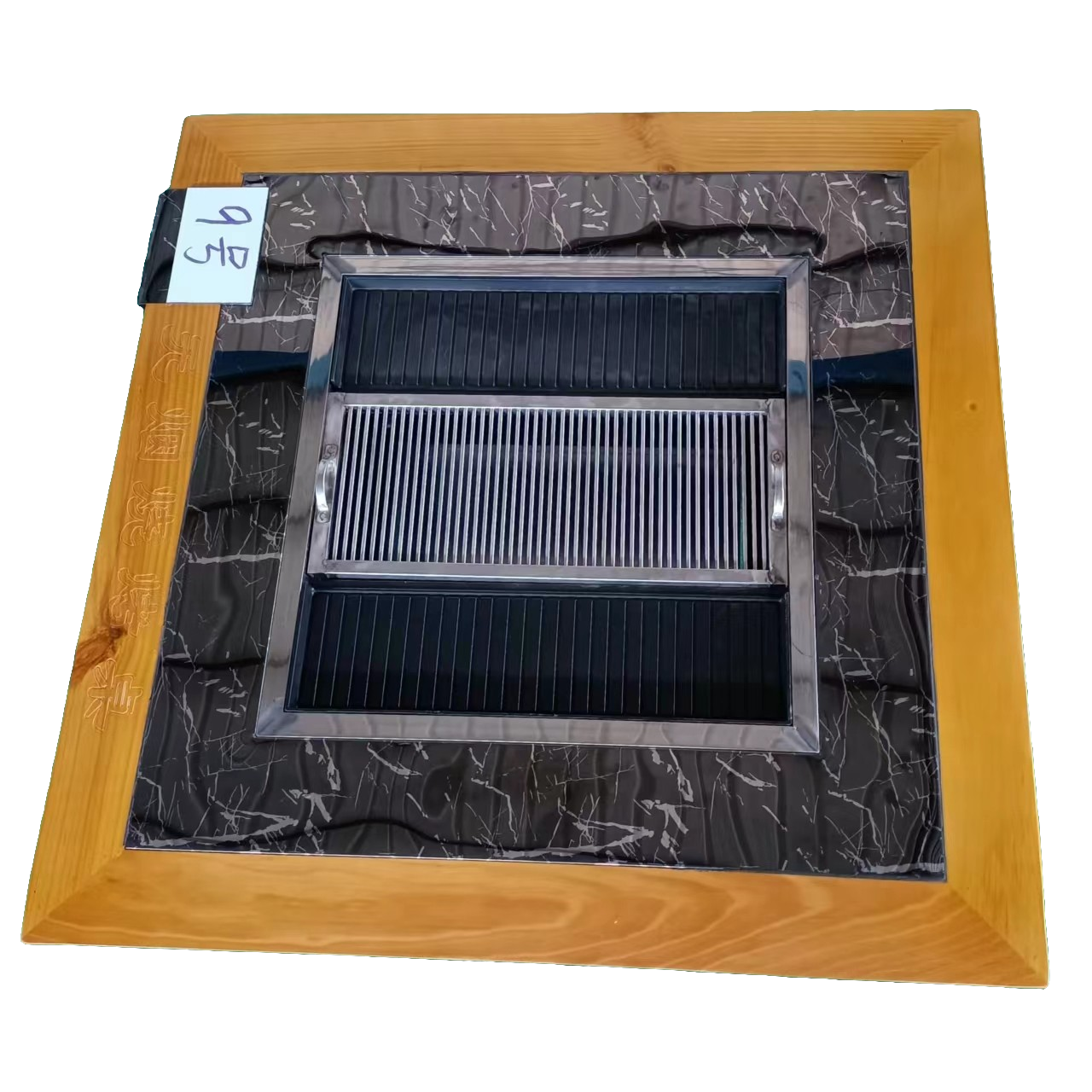 不锈钢木材边框多功能无烟烧烤桌煎烤一体