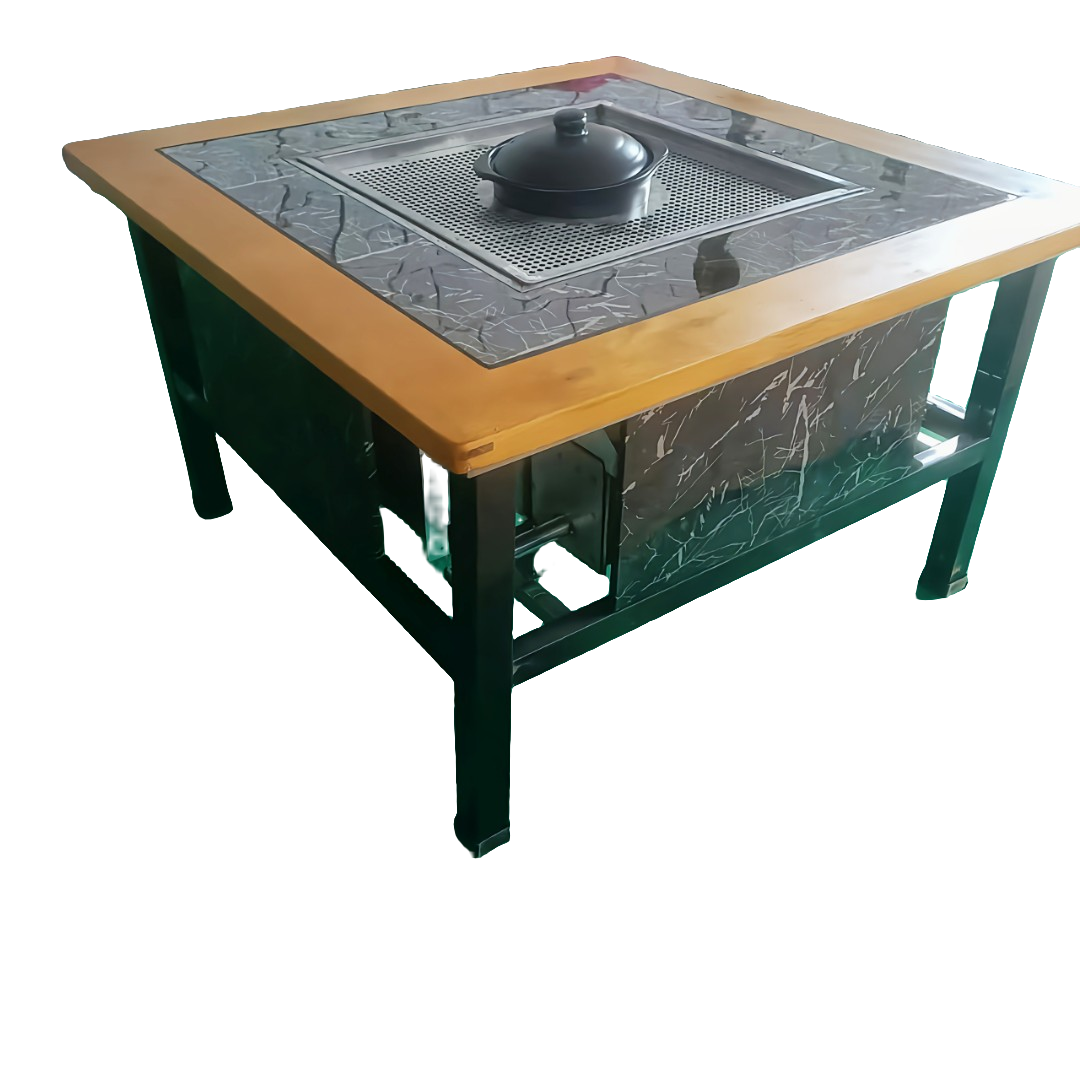 实木包边无烟烧烤桌高端大气，商用，家用