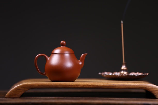 陈柯伊作品朱泥小梨100cc半手成型红泥茶具紫砂壶梨形泡茶壶