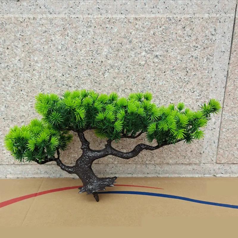 新疆西藏包邮客厅单支迎客松假绿植物崖柏松树盆栽假山造景插花装