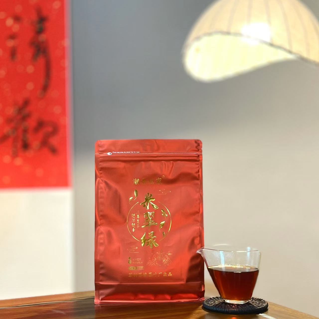 潮香世家【米翠绿】玉湖坪上炒茶浓香型金芽炒茶芯500克袋装