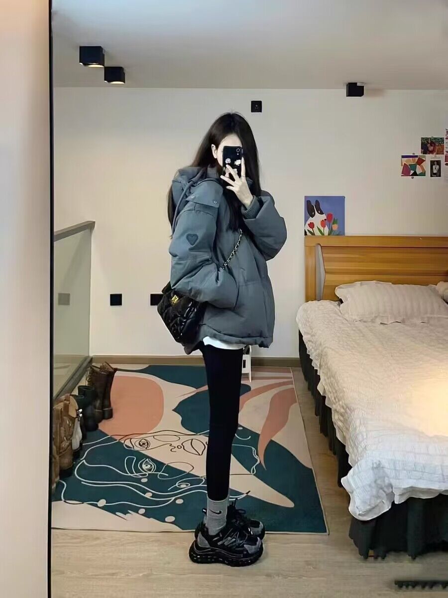 23新款羽绒服羽绒棉服女小个子冬新款宽松韩系加厚连帽外套