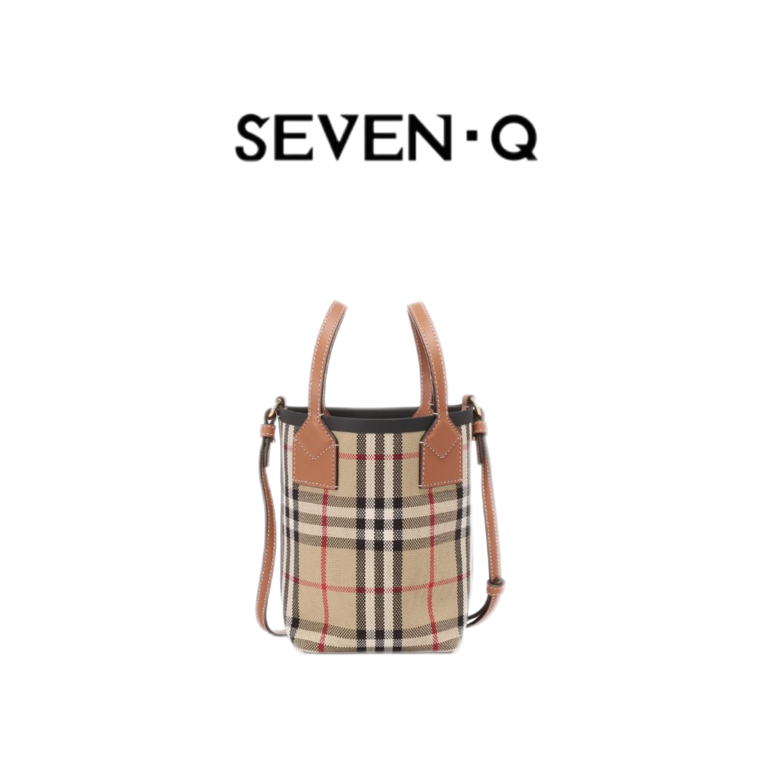 【Seven·Q定制】轻奢大网格手提水桶包 Q1001