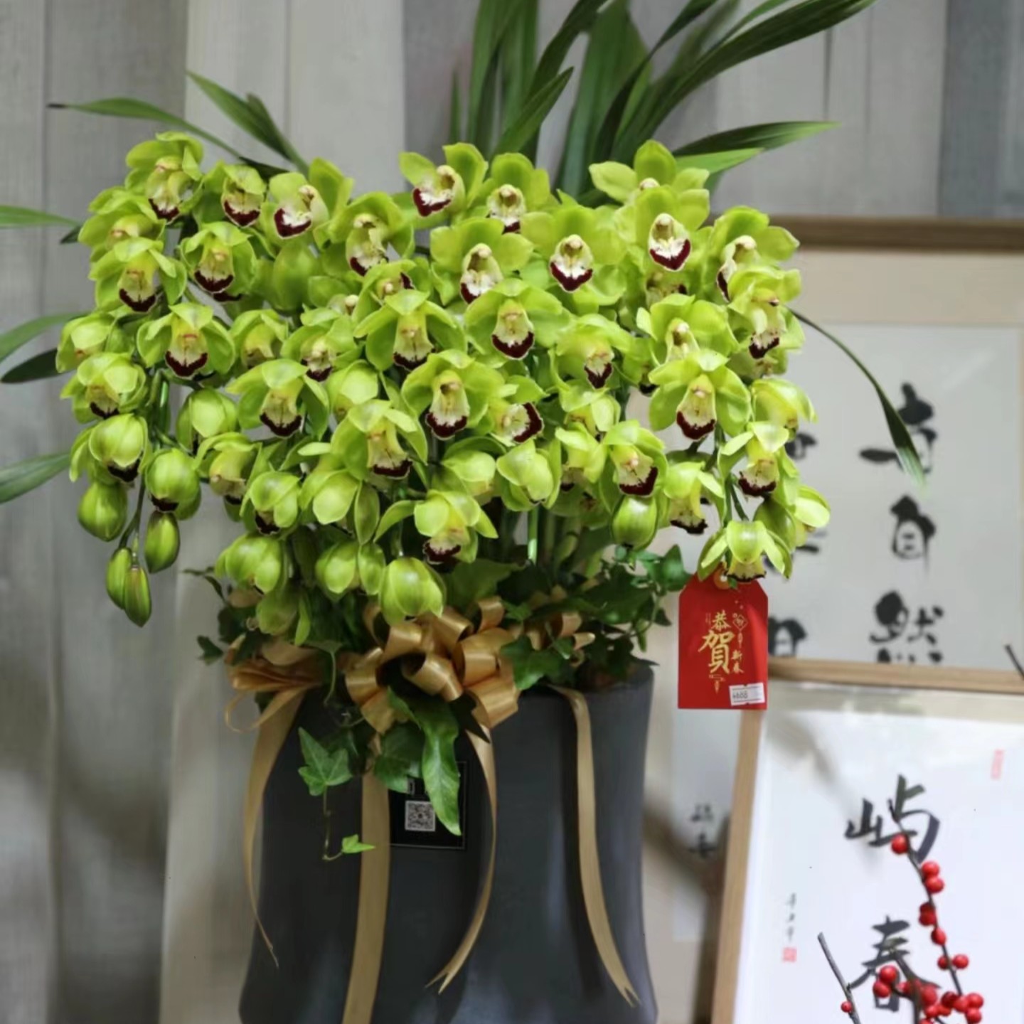 玉观音大花蕙兰年宵花室内客厅盆栽美观花卉绿植高级好养护带花苞