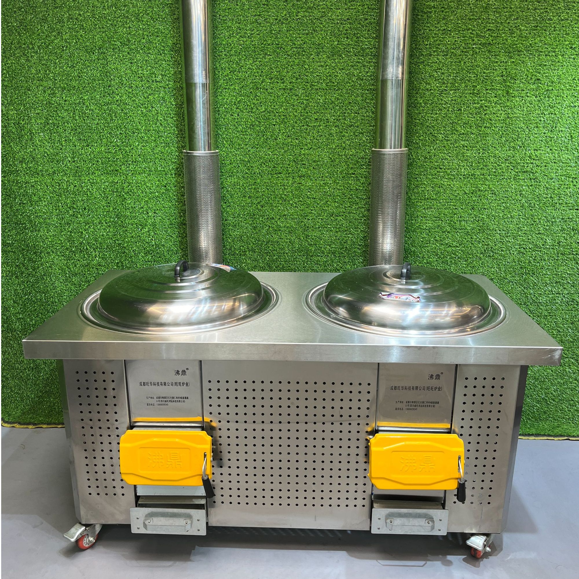 农村无烟双锅灶家用可移动柴火灶