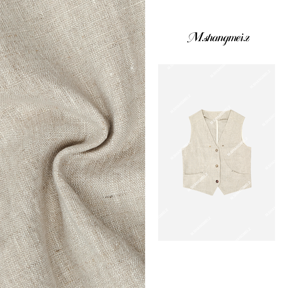 M.SHANGMEI.Z/沐熙美大哥复古休闲时尚气质麻料休闲马甲X050520
