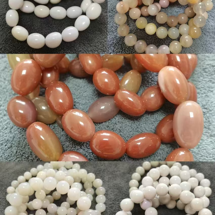 diy手链串珠圆珠蛋白石泥石彩泥精美石头散珠串材料（下单需备注）