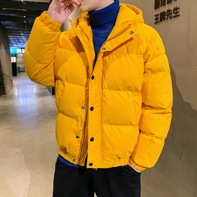 鸭鸭2023新款白鸭绒男士冬季羽绒服外套短款加厚橘色潮流韩版连