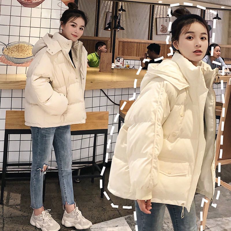 鸭鸭羽绒服2023新款短款女韩版宽松冬季袄时尚加厚连帽外套