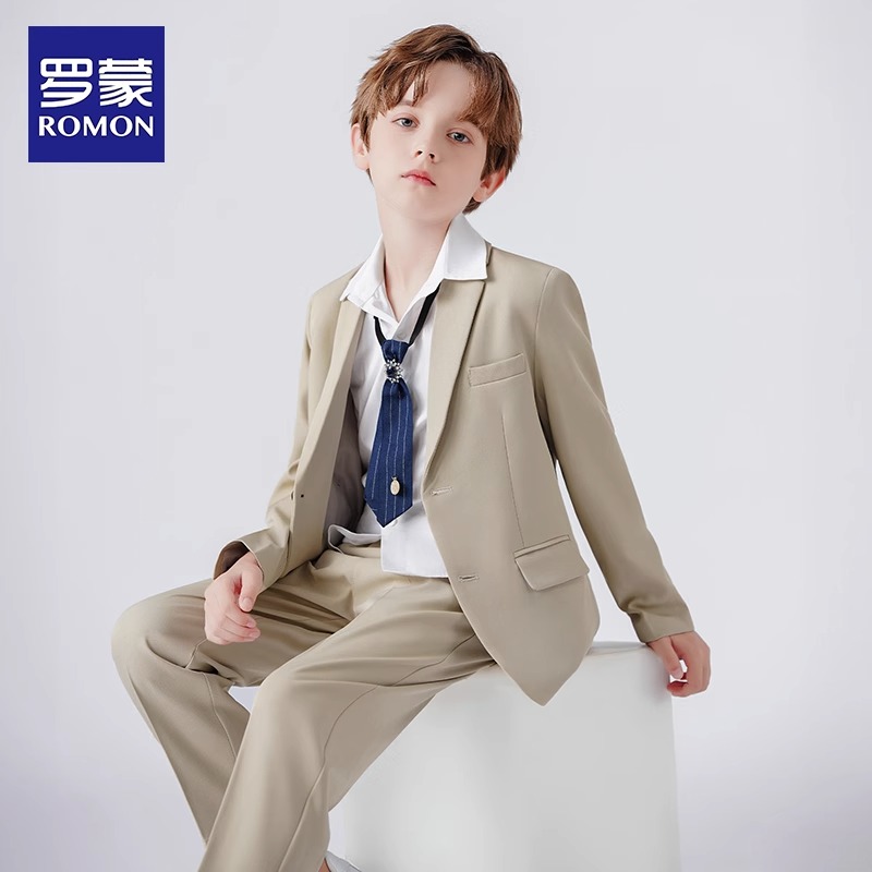 Romon/罗蒙儿童休闲西服套装大童爆款小西装男童2025新款儿童西装